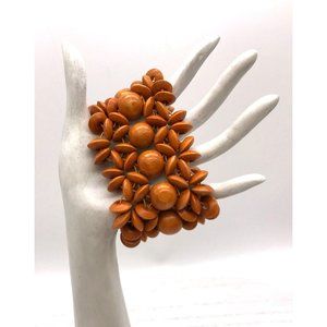 Vintage bracelet wooden beads stretch